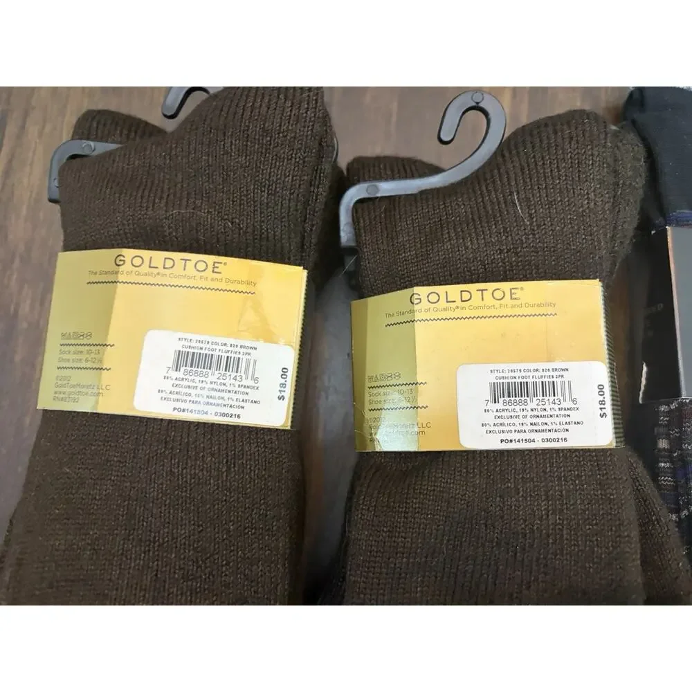 X-14 New 9 pairs of men's fashion GoldToe dress socks Size 10-13 & 12-16